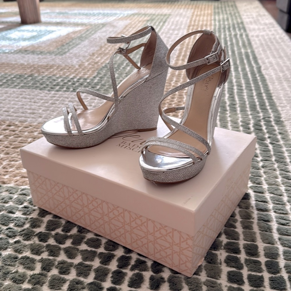 Badgley Mischka Silver Wedges